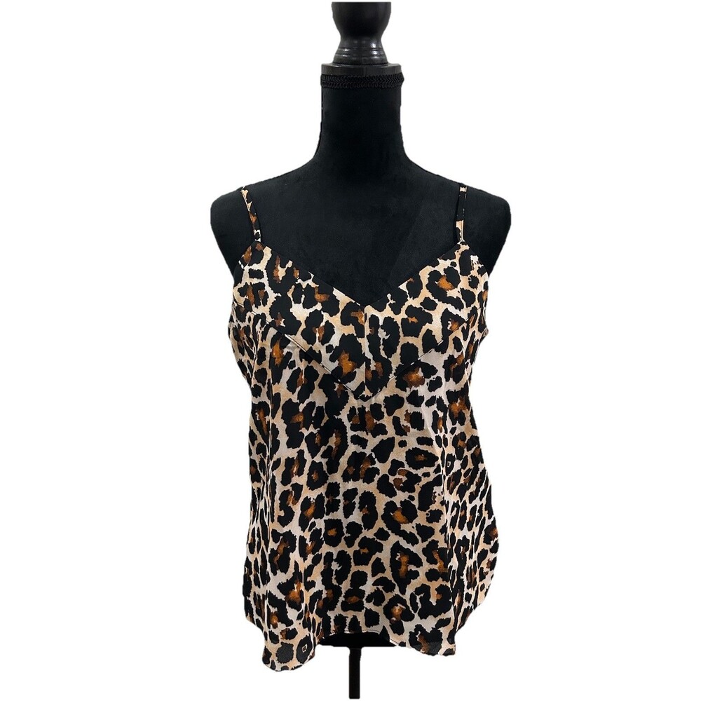 Veronica M Womens Size M Leopard Print Cami  Adjustable Strap